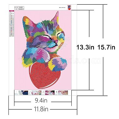 Cat Shape DIY Diamond Painting Kits(PW-WG56687-02)-2