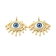 Evil Eye Resin Brass Pendants(RESI-E026-03G-M)-3