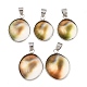 Brass Pave Natural Shell Pendants(KK-H002-01P)-2