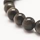 Grade aa naturel doré obsidienne de perle élastique bracelets(BJEW-G543-8mm)-2