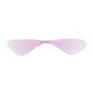 Fashion DIY Earrings Jewelry Accessories, Fibre Tulle Pendants, Dragonfly Wings, Lilac, 18~19x85~90x0.1mm, Hole: 1mm(DIY-WH0130-02C)
