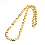 304 Stainless Steel Curb Chain/Twisted Chain Necklaces, with Lobster Claw Clasps, Faceted, Golden, 21 inch~22 inch(53.3~55.9cm), 8mm(STAS-A028-N131G)