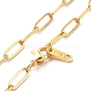 304 Stainless Steel Paperclip Chains Necklace, Golden, 19.49 inch(495mm)(NJEW-JN03593-01)