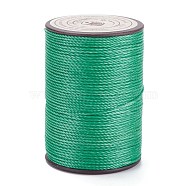 Round Waxed Polyester Thread String, Micro Macrame Cord, Twisted Cord, for Leather Sewing Stitching, Turquoise, 0.8mm, about 54.68 Yards(50m)/Roll(YC-D004-02E-129)