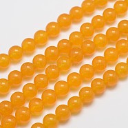 Natural & Dyed Malaysia Jade Bead Strands, Imitation Yellow Aventurine, Round, Gold, 10mm, Hole: 1.0mm, about 38pcs/strand, 15 inch(G-A146-10mm-A03)