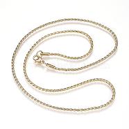 304 Stainless Steel Twisted Chain Necklaces, with Lobster Claw Clasps, Golden, 19.7 inch(50cm), 2mm(NJEW-D285-22G)