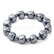 Cube & Round Synthetic Terahertz Stone Beaded Stretch Bracelets for Women Men, Inner Diameter: 2 inch(5.2cm)(BJEW-F471-03)