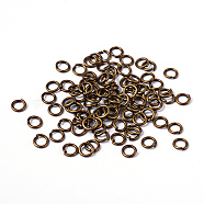 90pcs Antique Bronze Brass Jump Rings, Cadmium Free & Lead Free, Open Jump Rings, 18 Gauge, 6x1mm, Inner Diameter: 4mm, about 90pcs/10g(X-JRC6MM-AB)