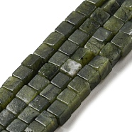 Natural Peridot Beads Strands, Cube, 3~3.5x3~3.5x3~3.5mm, Hole: 0.8mm, about 110pcs/strand, 14.96 inch(38cm)(G-C129-A04-01)