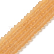 Transparent Glass Beads Strands, Faceted, Frosted, Rondelle, PeachPuff, 10mm, Hole: 1mm(EGLA-A034-T10mm-MD23)