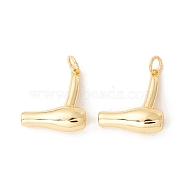 Brass Pendants, with Jump Rings, Cadmium Free & Lead Free, Long-Lasting Plated, Hair Dryer, Real 18K Gold Plated, 18x17x6.5mm, Hole: 3mm(KK-P217-21G)