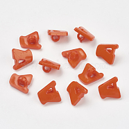 Acrylic Shank Buttons, 1-Hole, Dyed, Letter A, Orange Red, 14x13x2mm, Hole: 3mm(X-BUTT-E028-04)