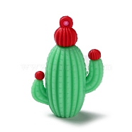 PVC Plastic Pendants, Cactus Charm, Light Green, 55x38.5x19mm, Hole: 3mm(KY-P017-B03)