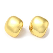 Rack Plating Brass Square Stud Earrings, Real 18K Gold Plated, 18x18mm(EJEW-Q766-11G)