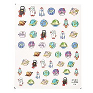 Planet Theme Cartoon Nail Art Decoration Sticker, Mixed Color, 12.7x8.2x0.07cm(MRMJ-O001-07B)