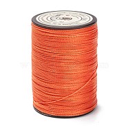 Round Waxed Polyester Thread String, Micro Macrame Cord, Twisted Cord, for Leather Sewing Stitching, Orange Red, 0.55mm, about 131.23 yards(120m)/roll(YC-D004-02C-060)
