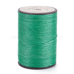 Round Waxed Polyester Thread String, Micro Macrame Cord, Twisted Cord, for Leather Sewing Stitching, Turquoise, 0.8mm, about 54.68 Yards(50m)/Roll(YC-D004-02E-129)