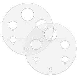 Acrylic Measuring Tool for Doll Craft Eyes, Doll Making Supplies, Flat Round, 12.45x0.2cm, Hole: 6~30mm.(TOOL-WH0155-110B-03)