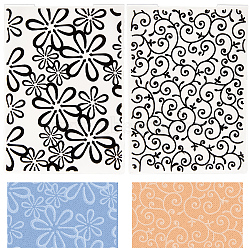 CRASPIRE 2Pcs 2 Styles Plastic Embossing Folders, Concave-Convex Embossing Stencils, for Handcraft Photo Album Decoration, Floral Pattern, 148x105x3mm, 1pc/style(DIY-CP0008-85B)