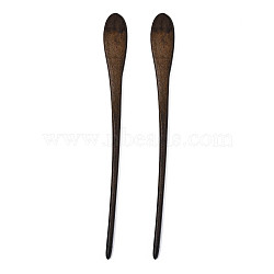 Vintage Schima Wood Hair Sticks Findings, Hair Accessories for Women, Coconut Brown, 185x19x7mm(OHAR-N008-12)
