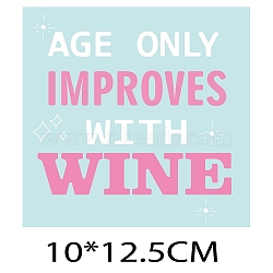 Coated Paper Adhesive Sticker, Wine Bottle Adhesive Label, Party Theme, Rectangle, Word, 125x100mm(DIY-WH0233-143)
