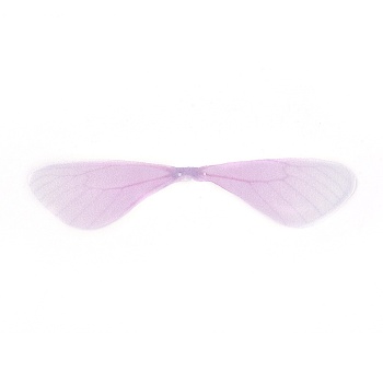 Fashion DIY Earrings Jewelry Accessories, Fibre Tulle Pendants, Dragonfly Wings, Lilac, 18~19x85~90x0.1mm, Hole: 1mm