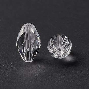 Imitation Austrian Crystal Beads, Grade AAA, K9 Glass, Faceted, Bicone, Clear, 6x9.5mm, Hole: 0.7~0.9mm