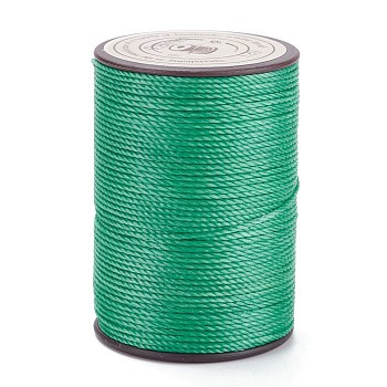 Round Waxed Polyester Thread String, Micro Macrame Cord, Twisted Cord, for Leather Sewing Stitching, Turquoise, 0.8mm, about 54.68 Yards(50m)/Roll