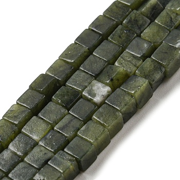Natural Peridot Beads Strands, Cube, 3~3.5x3~3.5x3~3.5mm, Hole: 0.8mm, about 110pcs/strand, 14.96 inch(38cm)