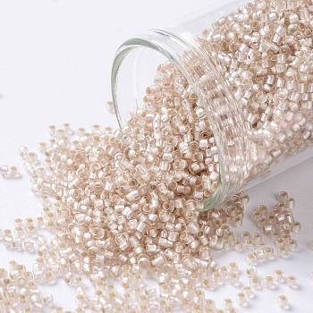 TOHO Round Seed Beads, Japanese Seed Beads, (31F) Silver Lined Frosted Rosaline, 15/0, 1.5mm, Hole: 0.7mm, about 15000pcs/50g