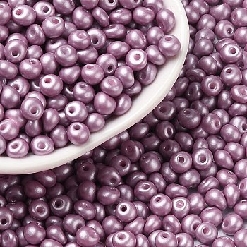 6/0 Glass Seed Beads, Opaque Colours Luster, Teardrop, Thistle, 4~5x4~4.5x3~4mm, Hole: 0.8~0.9mm, about 5625pcs/pound