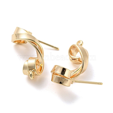 Brass Stud Earrings Findings(KK-K351-24G)-2