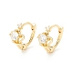 Clear Cubic Zirconia Crown Hinged Hoop Earrings for Women(EJEW-P196-29G)-1