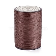 Flat Waxed Polyester Thread String, Micro Macrame Cord, for Leather Sewing Stitching, Brown, 0.8~0.9x0.3mm, about 109.36 Yards(100m)/Roll(YC-D004-01-029)