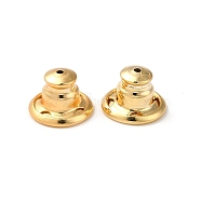 Rack Plating Brass Ear Nuts, Bullet Ear Nuts, Long-Lasting Plated, Real 18K Gold Plated, 10x7mm, Hole: 0.7mm(X-KK-G480-06G)