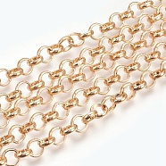Iron Rolo Chains, Belcher Chain, Unwelded, Light Gold, 7x2mm(X-CH-C023-7mm-LG)