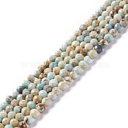 Natural Imperial Jasper Beads Strands, Dyed, Faceted, Round, Alice Blue, 3~3.5mm, Hole: 0.7~0.8mm, about 126~137pcs/strand, 15.24~15.39 inch(38.7~39.1cm)(G-L578-A03)