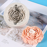 Flower Shape DIY Candle Silicone Molds, for Scented Candle Making, Light Grey, 9.5x3.5cm(WG64819-01)