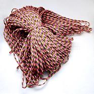 7 Inner Cores Polyester & Spandex Cord Ropes, for Rope Bracelets Making, Hot Pink, 4mm, about 109.36 yards(100m)/bundle, 420~500g/bundle(RCP-R006-031)