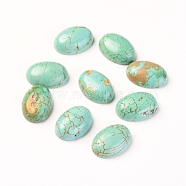Natural Magnesite Cabochons, Dyed, Oval, Turquoise, 18x13x6mm(TURQ-L031-038F-04)