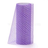 Glitter Deco Mesh Ribbons, Tulle Fabric, for Wedding Party Decoration, Skirts Decoration Making, Violet, 5.9 inch(15cm),  10yards/roll(OCOR-H100-A01)