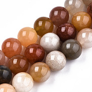 Natural Jade Beads Strands, Round, 10mm, Hole: 1.2mm, about 37pcs/strand, 14.96 inch(38cm)(G-S373-004-10mm)