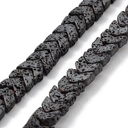 Natural Lava Rock Beads Strands, Frosted, Arrow, 6x6.5x2.5mm, Hole: 1mm, about 98pcs/strand, 15.98''(40.6cm)(G-H303-C14)