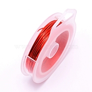 Round Copper Craft Wire, Red, 24 Gauge, 0.5mm, about 30m/roll(CWIR-WH0001-0.5mm-09)