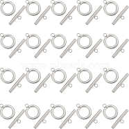 40Pcs 304 Stainless Steel Ring Toggle Clasps, Round Ring, Stainless Steel Color, Ring: 15x12x2mm, Hole: 1.8mm, Bar: 19x5.5x2.5mm, Hole: 1.8mm(STAS-SC0007-42C)