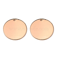 Brass Pendants, Stamping Blank Tag, Flat Round, Light Gold, 25x1mm, Hole: 1.4mm(KK-WH0041-05-KCG)