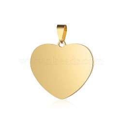 201 Stainless Steel Stamping Blank Tag Pendants, Manual Polishing, Heart, Golden, 30.5x25x2mm, Hole: 3.5x7mm(STAS-S105-T590-25-2)
