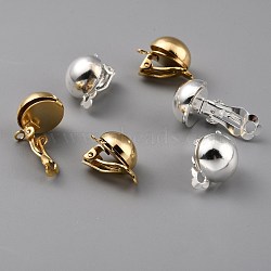 Brass Clip-on Earring Findings, Mixed Color, 19.5x13x14mm, Hole: 1.8mm(KK-O131-03-C)