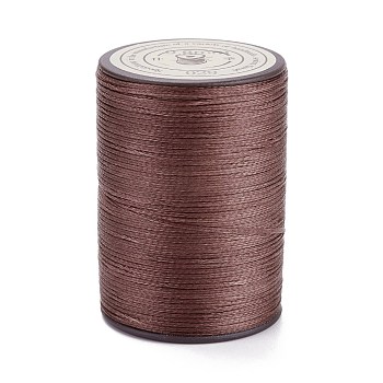 Flat Waxed Polyester Thread String, Micro Macrame Cord, for Leather Sewing Stitching, Brown, 0.8~0.9x0.3mm, about 109.36 Yards(100m)/Roll