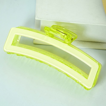 Rectangle PVC Big Claw Hair Clips, with Iron Findings, Banana Jaw Clips Hair Accessories for Women and Girls, Light Khaki, 115x39mm